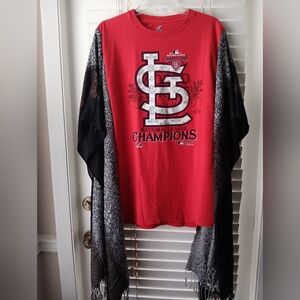 Vintage Upcycled St. Louis Cardinals Champions T-Shirt /Poncho